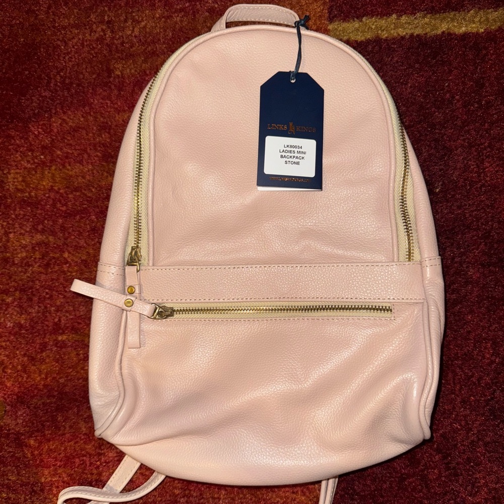 Links Kings Pink Leather Backpack